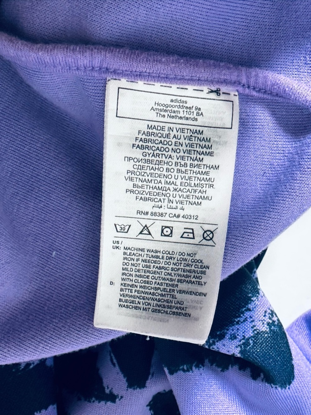 Adidas Zip Up Track Jacket Women’s Size M Purple RN 88387 P-P 21” S-H 25” - Picture 4 of 5